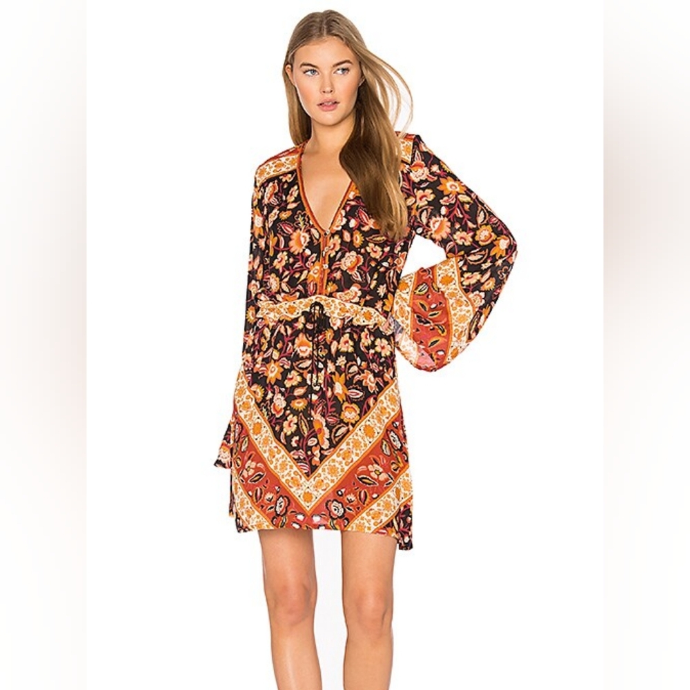 πͺπ«°πΌ Spell Lolita Playdress Rust Long Sleeve Boho Festival Dress Size S Rare - Picture 3 of 11